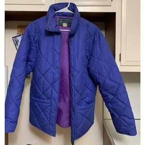 Vintage Fila Jacket Women's Medium Blue Magic Line Quilted Padded Vibrant Coat